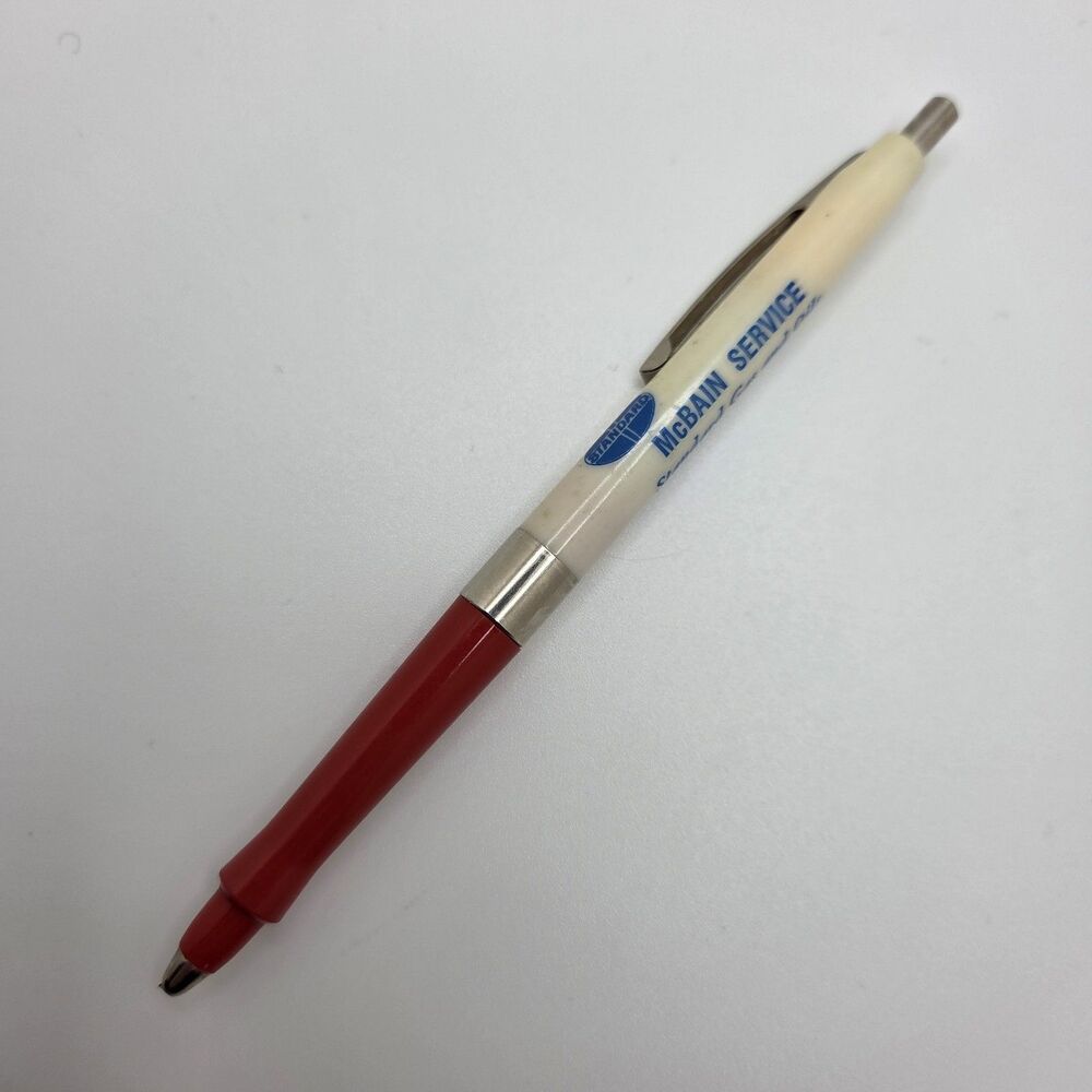 Vintage‎ Standard Gas McBain Service Pen Fessenden ND Red White Blue USA